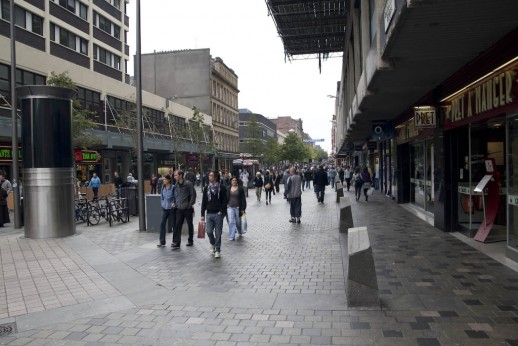 Litt av gågata i Glasgow