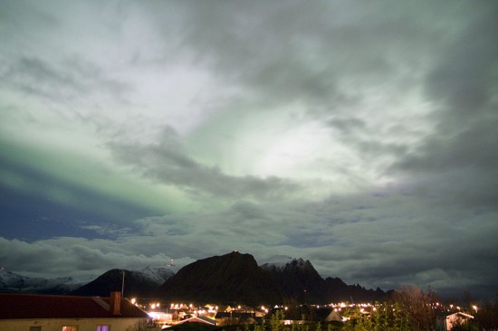 Kraftig nordlys i kveld