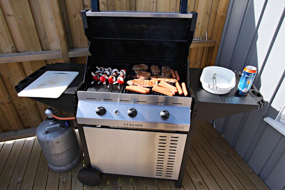 24.5 2009: Den nye gassgrillen i action i dag