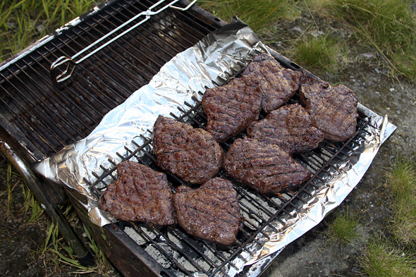 27.6 2009: På campingen i Mosjøen - kvalkjøttet e bære lekkert!