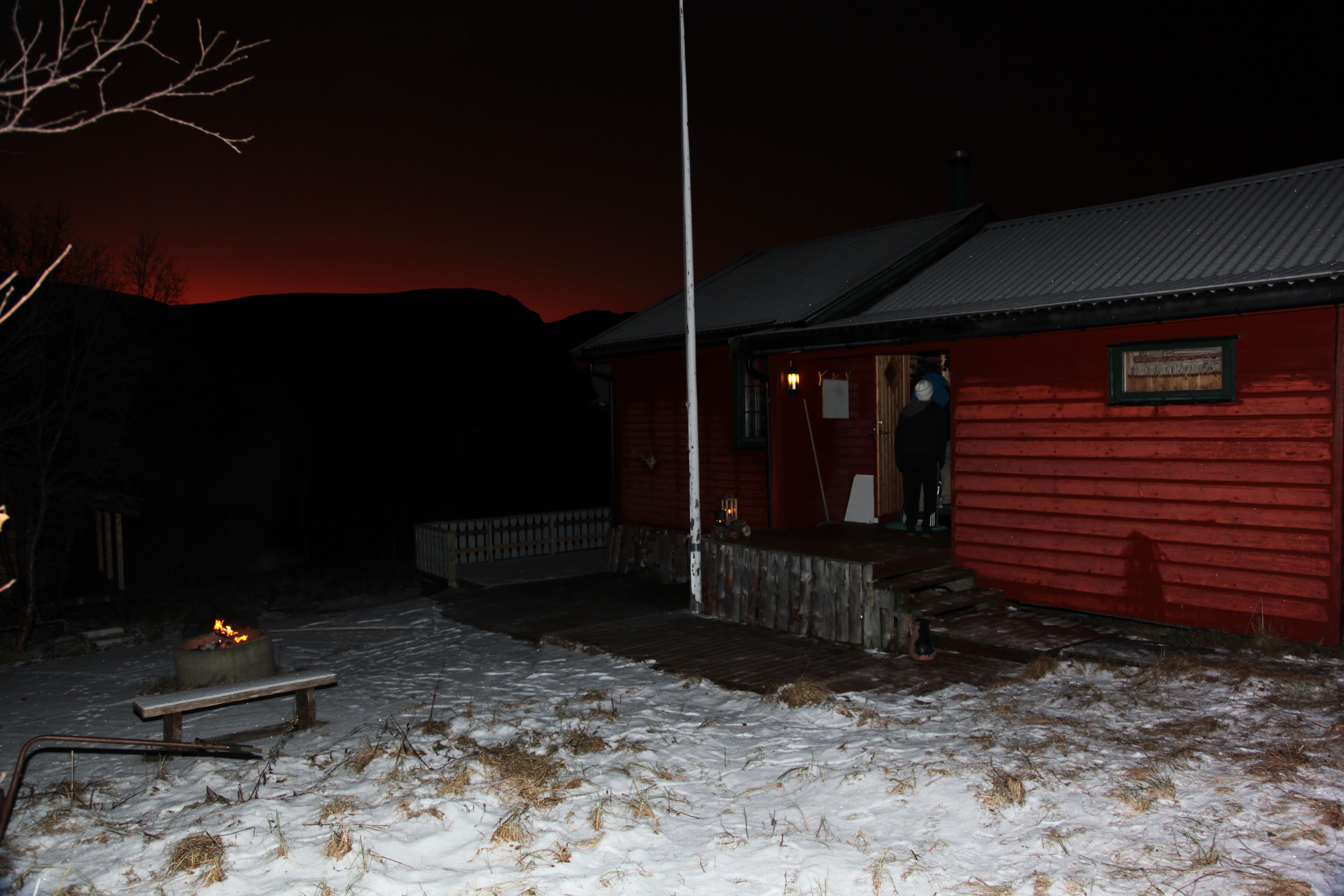 Ankomst tell hytta på Ånes - bitte lille julaften 2012