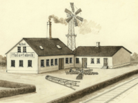 Vindmølla på Dverberg – levert ~1916 av Holbæk Vindmotorfabrik i Danmark