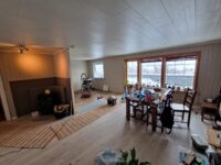 Stue og kjøkken tar form…